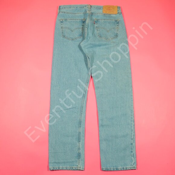 Vintage Levis 501 Jeans Mens 34 Blue Original Straight Denim 90s - Picture 3 of 8